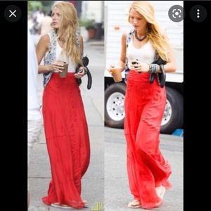 Max & Mia Coral Chiffon Maxi Skirt